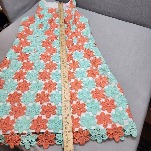 Lilly Pulitzer Pearl Sunrise Orange Two Tone Truly Petal Lace Shift Dress 2 - Picture 10 of 10